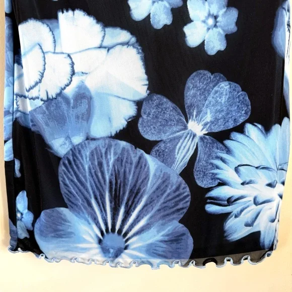 NWT blue floral print Forever 21 slip dress Juniors S - Picture 6 of 11